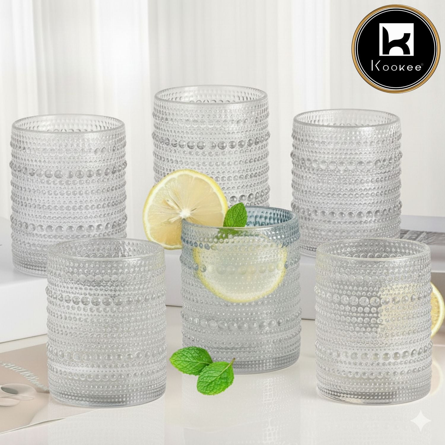 Kookee Whiskey Glasses, Transparent, ART12117