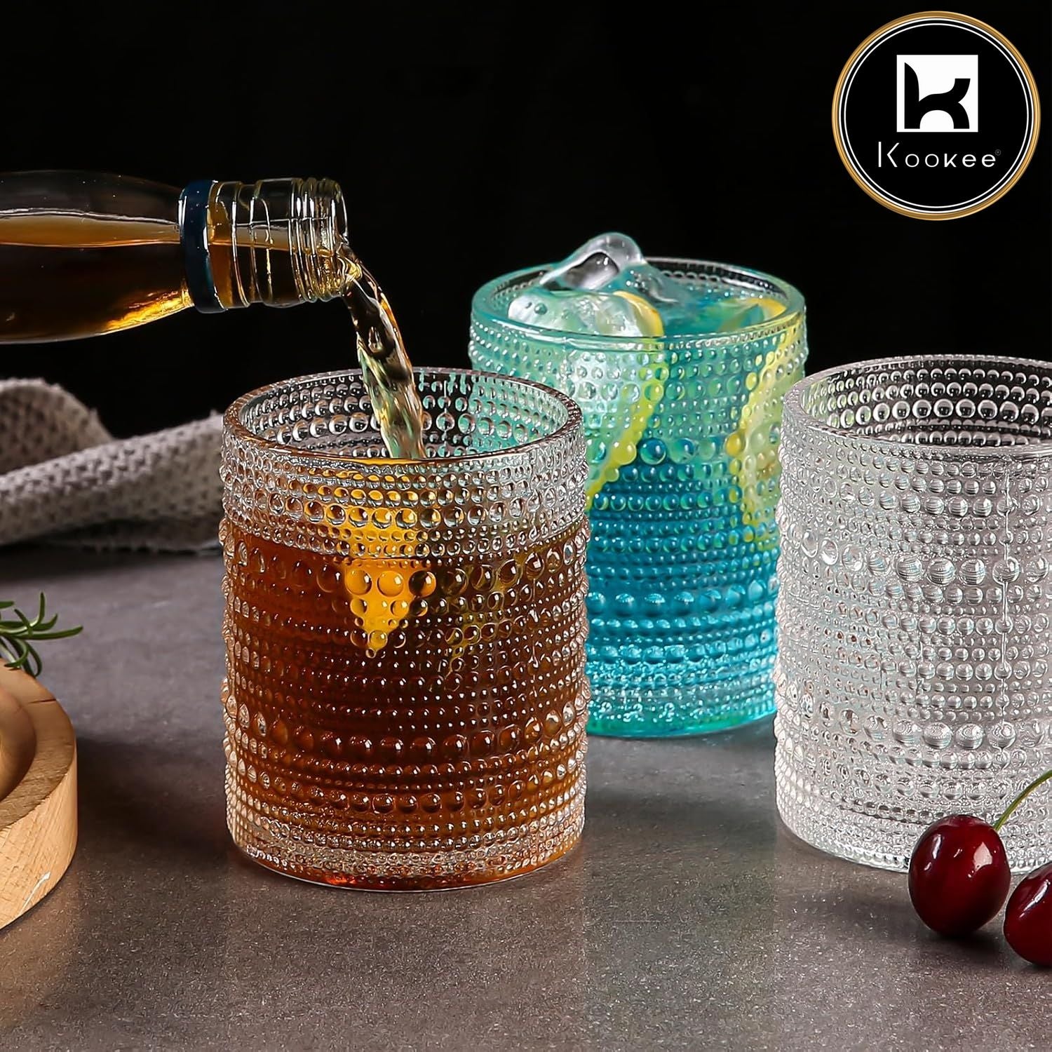 Kookee Whiskey Glasses, Transparent, ART12117