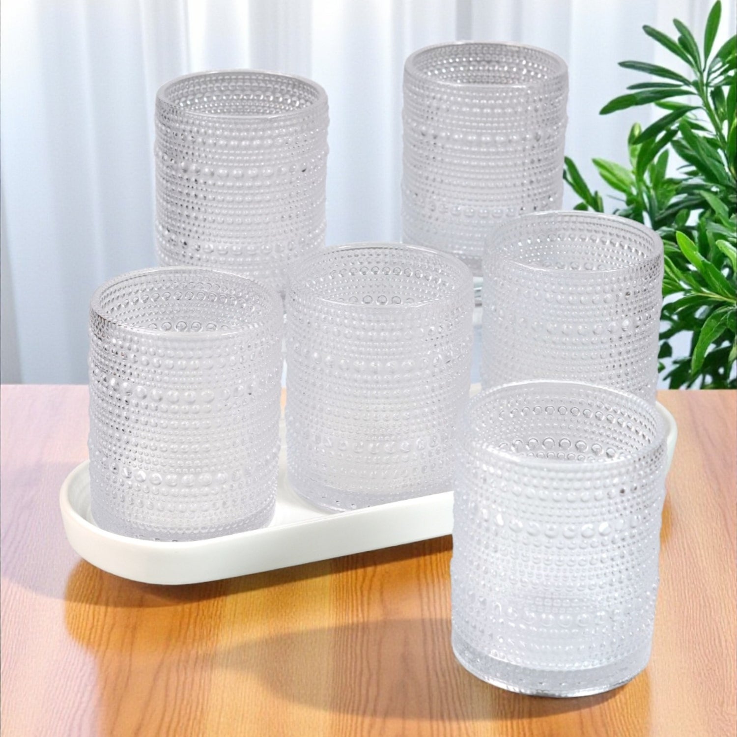 Jupiter Vintage Hobnail Old Fashioned Bubble Glasses (Set of 6) (11164)