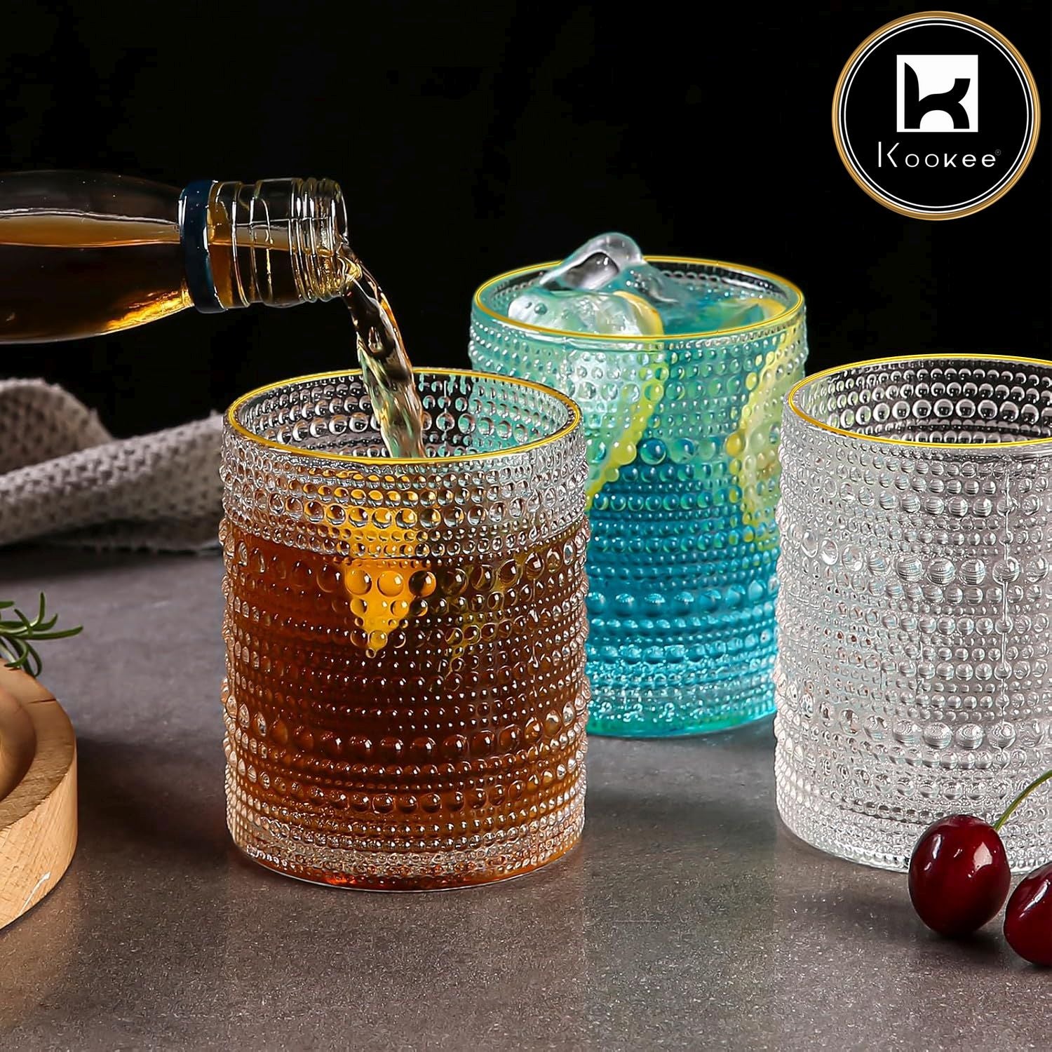 Kookee Whiskey Glasses, Transparent, ART12118
