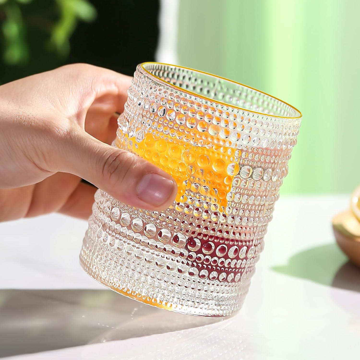 Jupiter Vintage Hobnail Old Fashioned Bubble Glasses (Set of 6) (11164)