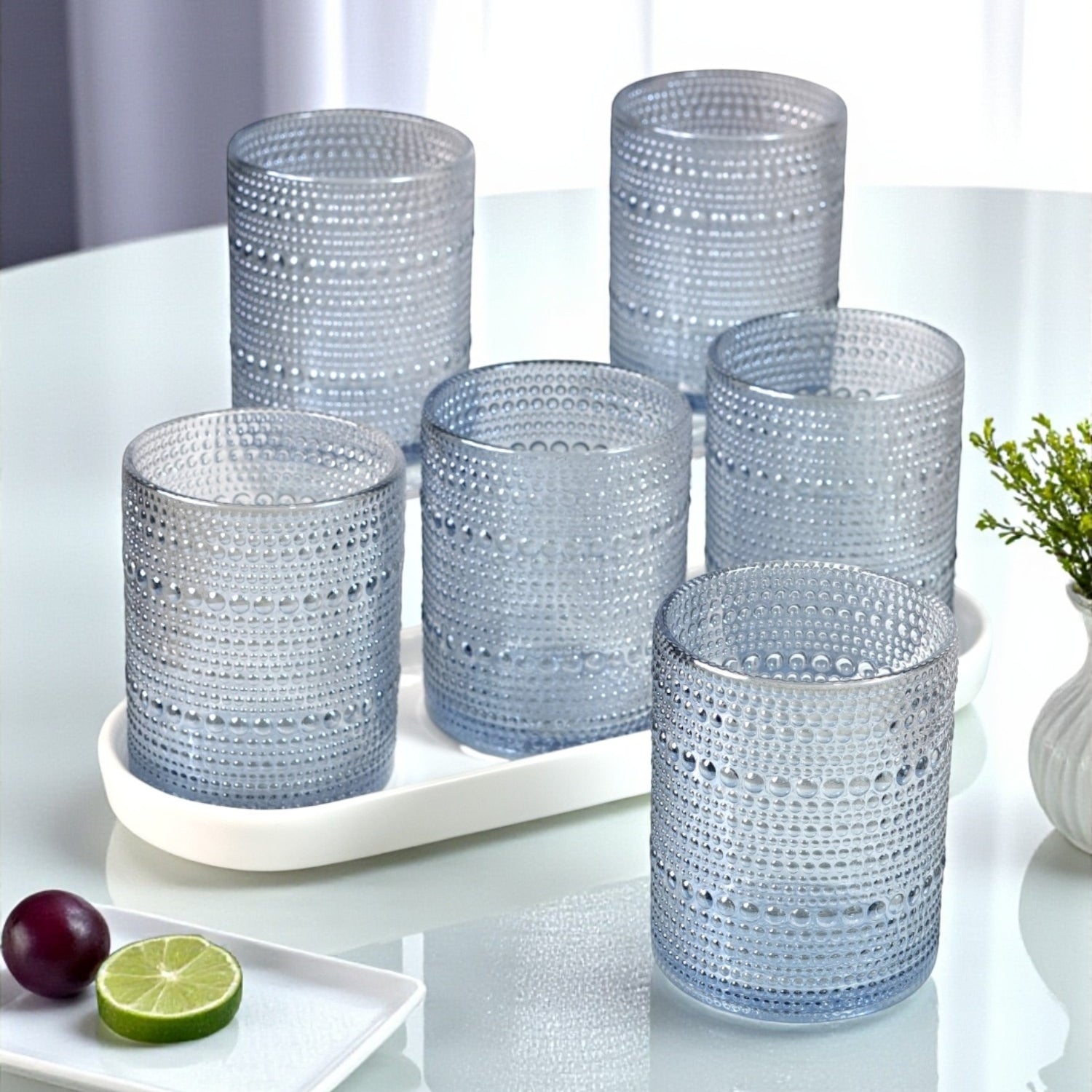 Jupiter Vintage Hobnail Old Fashioned Bubble Glasses (Set of 6) (11164)