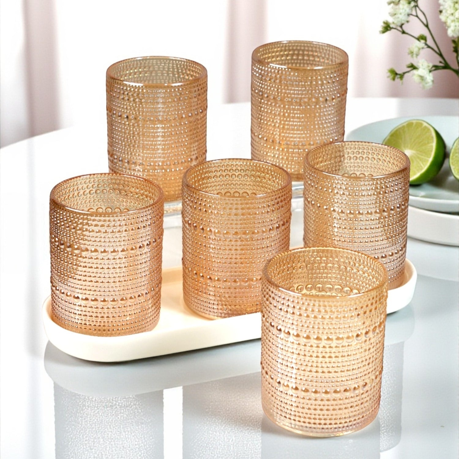 Jupiter Vintage Hobnail Old Fashioned Bubble Glasses (Set of 6) (11164)