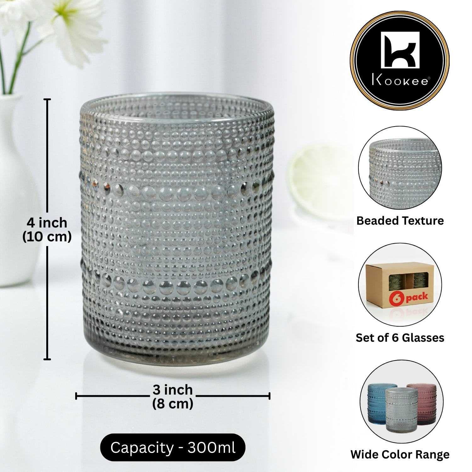 Jupiter Vintage Hobnail Old Fashioned Bubble Glasses (Set of 6) (12225)