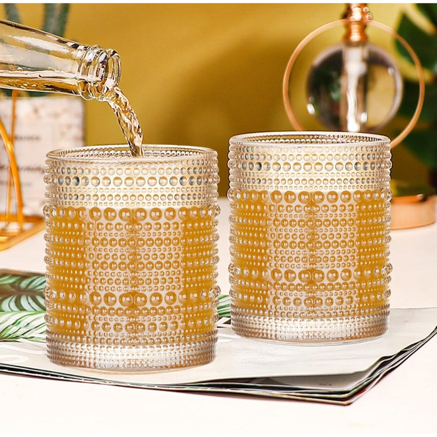 Jupiter Vintage Hobnail Old Fashioned Bubble Glasses (Set of 6) (11164)