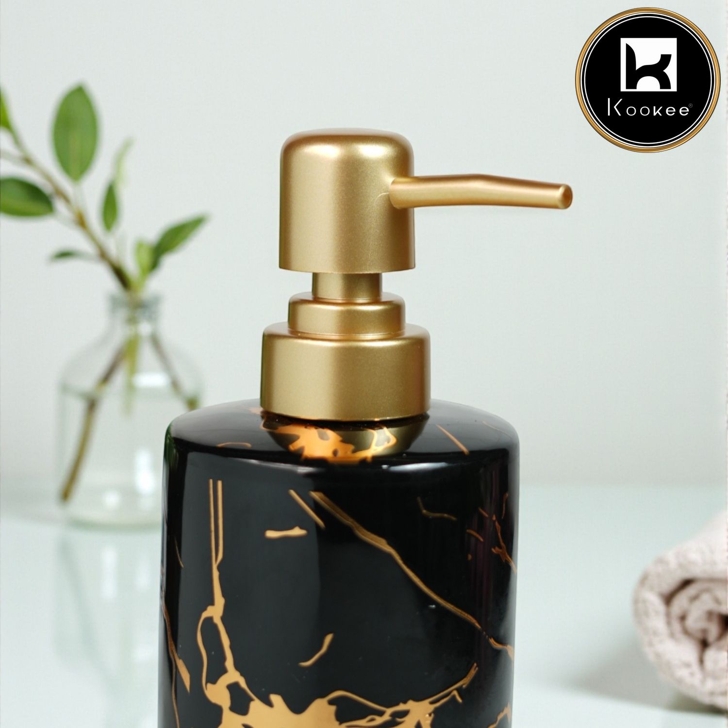 Kookee Ceramic Soap Dispensers, Black, ART12232