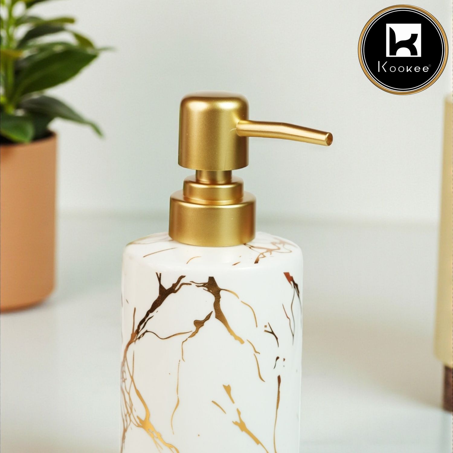 Kookee Ceramic Soap Dispensers, White, ART12233