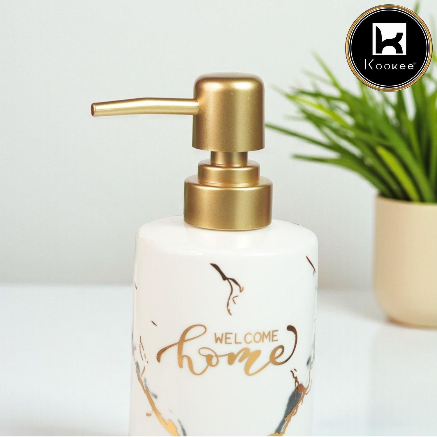 Kookee Ceramic Soap Dispensers, White, ART12234