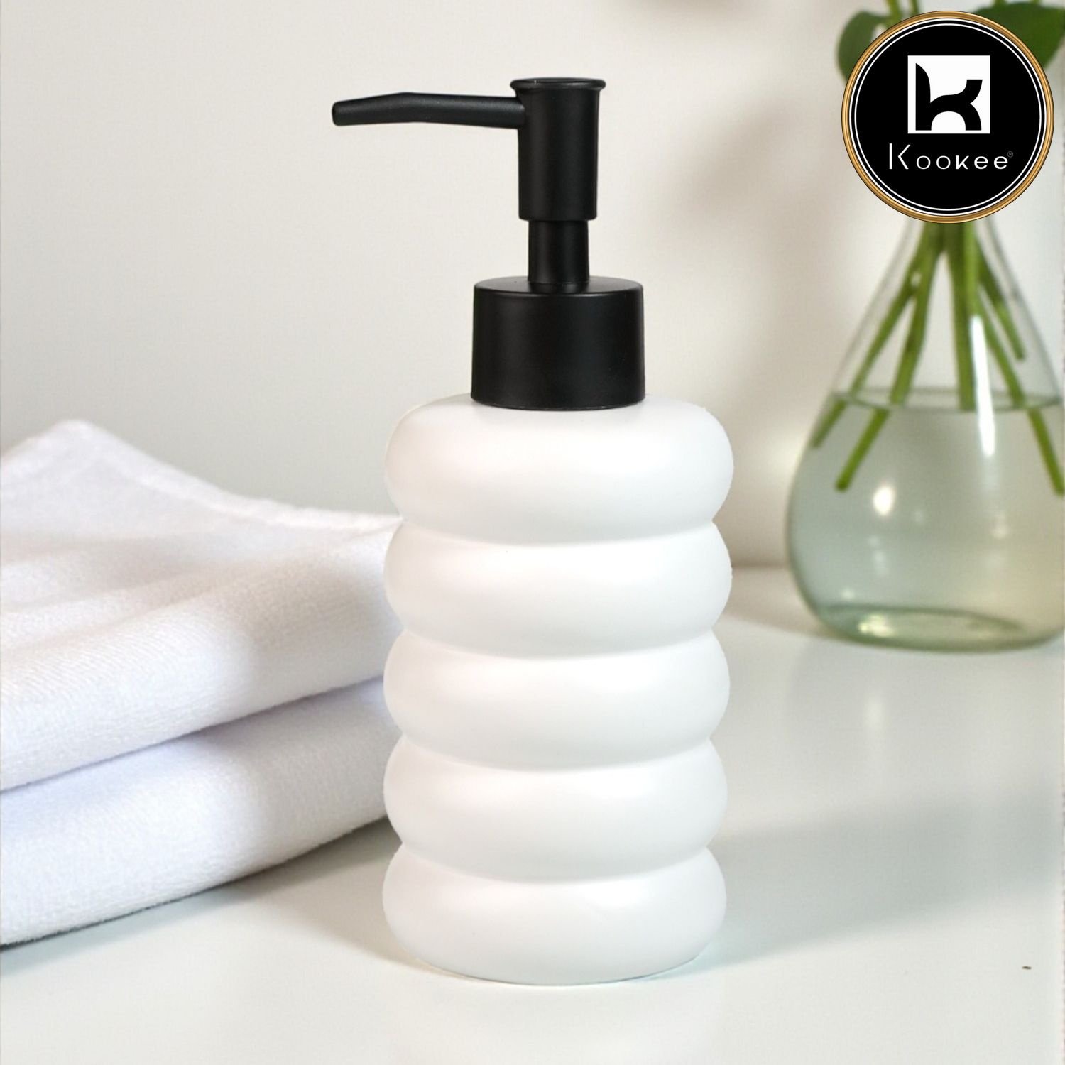 Kookee Ceramic Soap Dispensers, White, ART12237