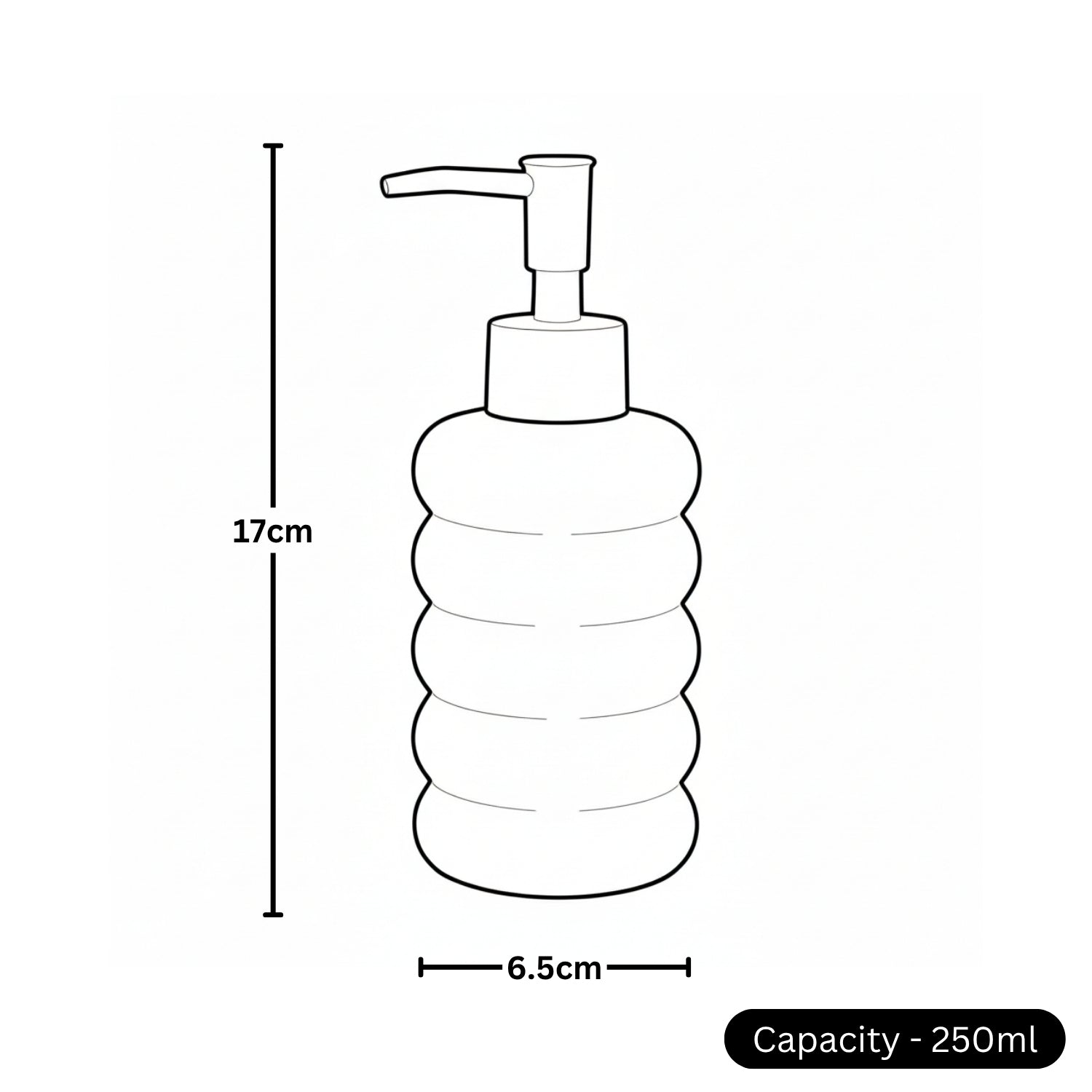 Ceramic Soap Dispenser for handwash for Bathroom, Black, (Set of 1) (12238)