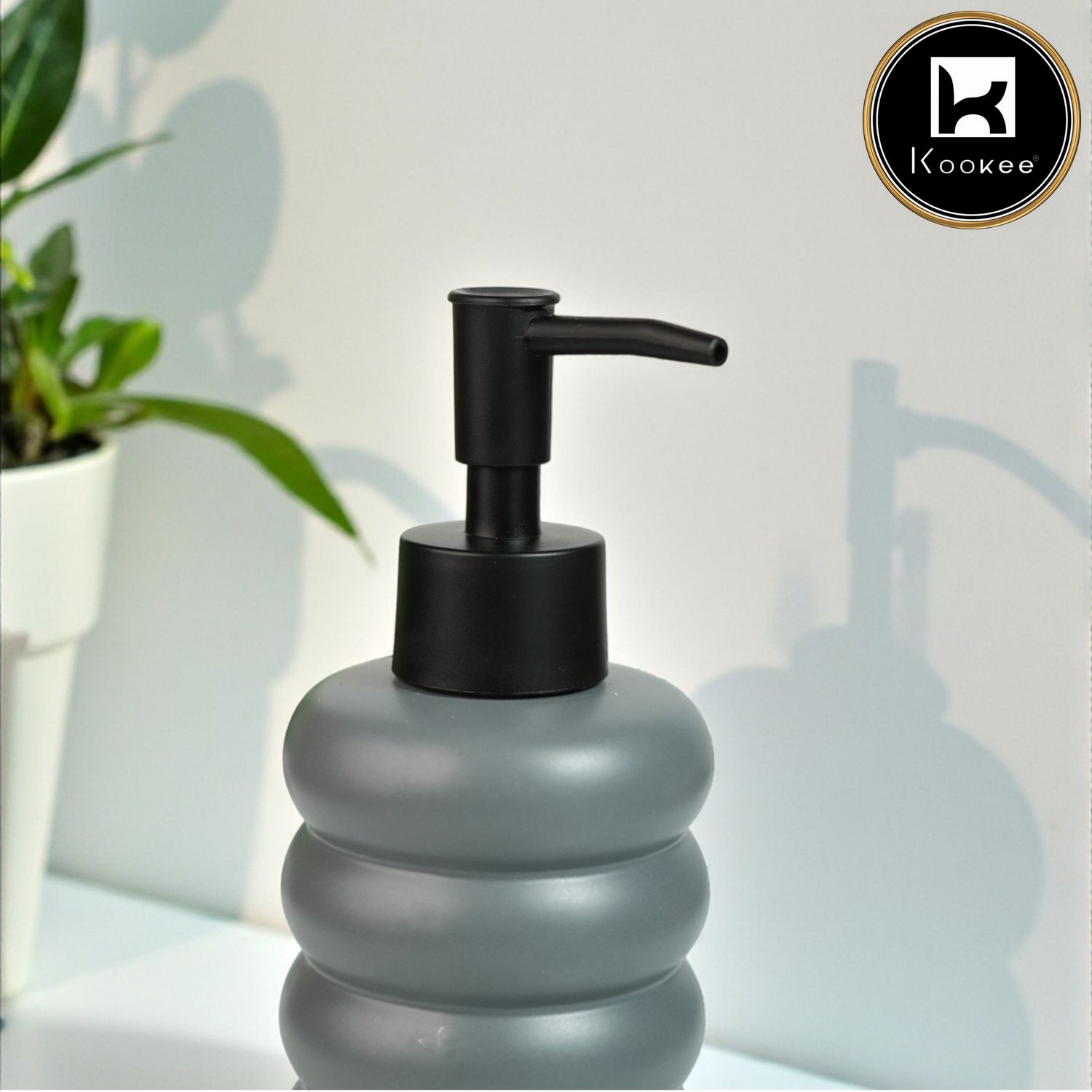 Kookee Ceramic Soap Dispensers, Grey, ART12239