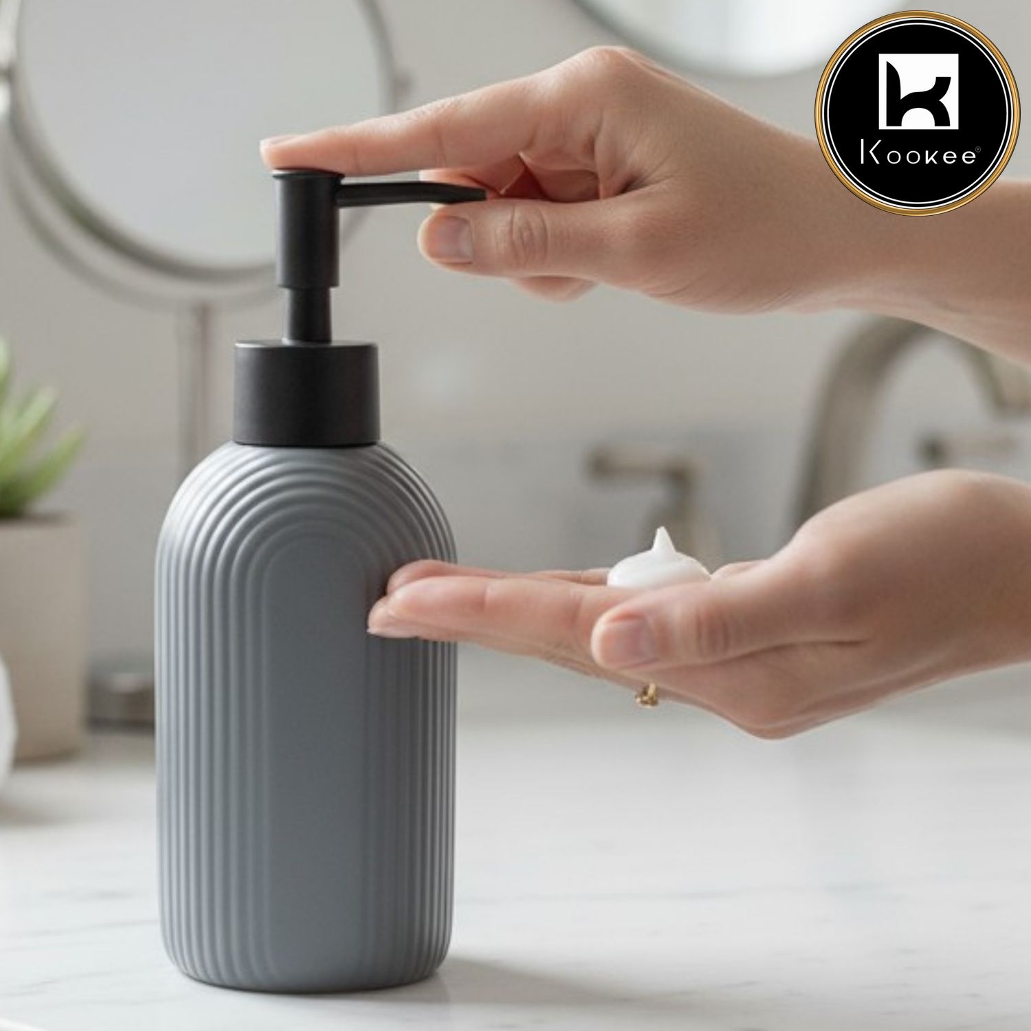 Kookee Ceramic Soap Dispensers, Grey, ART12242