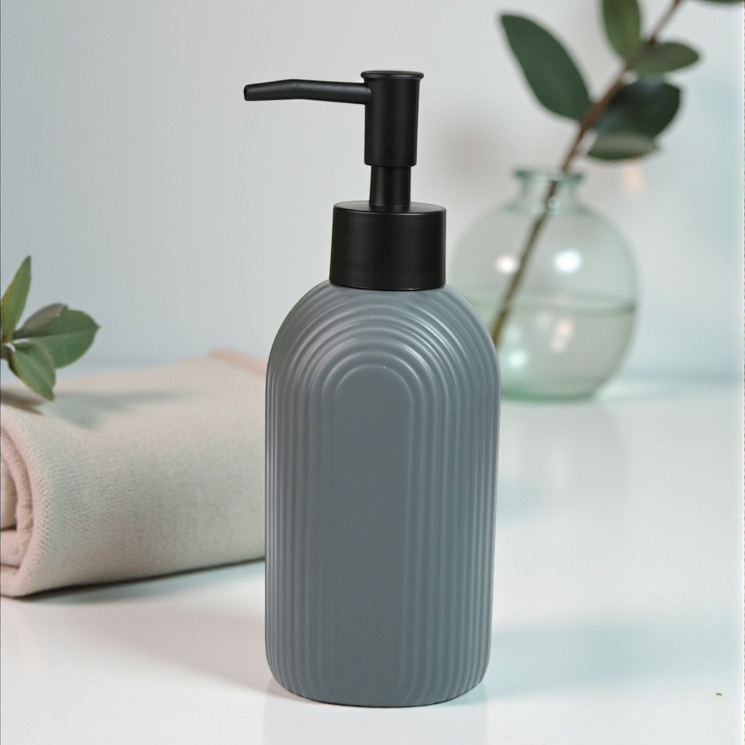 Ceramic Soap Dispenser for handwash for Bathroom, Beige, (Set of 1) (12242)