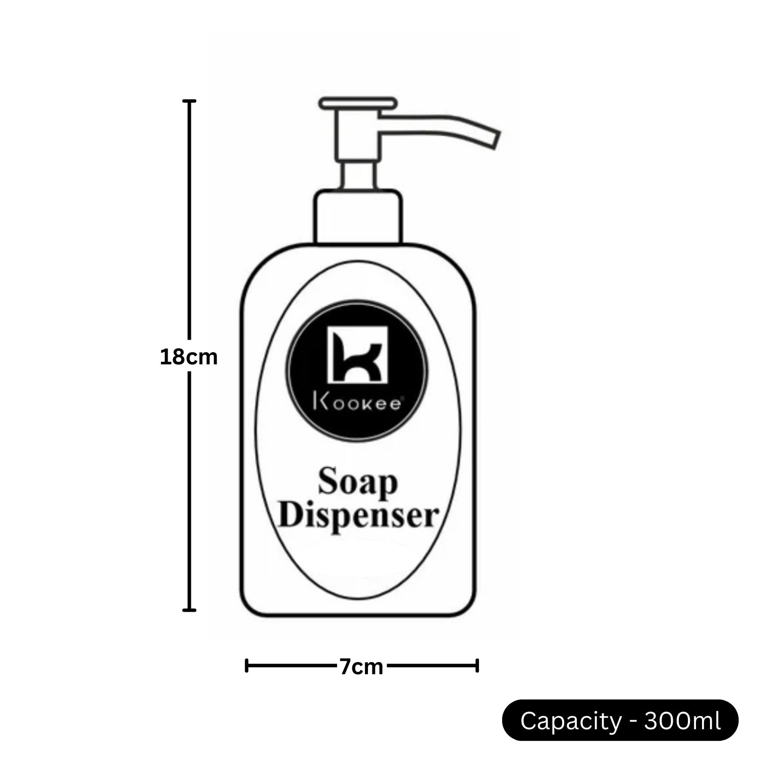 Ceramic Soap Dispenser for handwash for Bathroom, Black, (Set of 1) (12243)