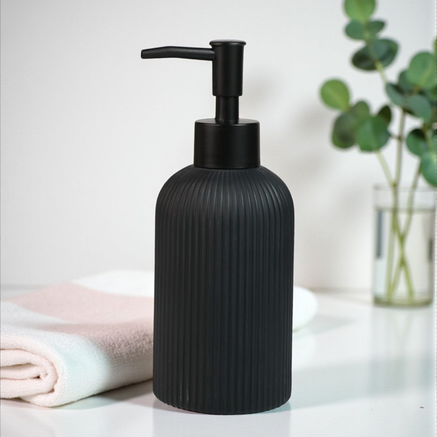 Ceramic Soap Dispenser for handwash for Bathroom, Beige, (Set of 1) (12243)
