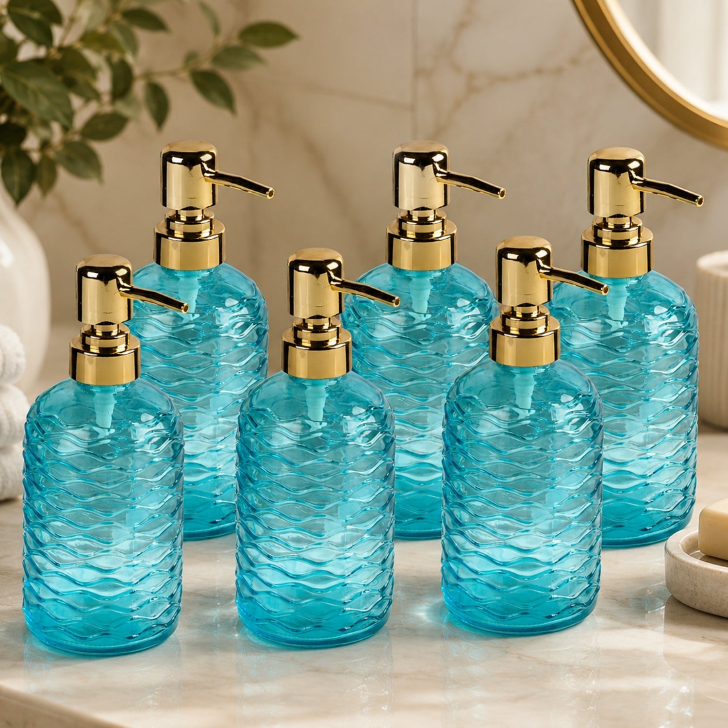 Glass Soap Dispenser for handwash for Bathroom, Transparent (V-GSD-002-2)