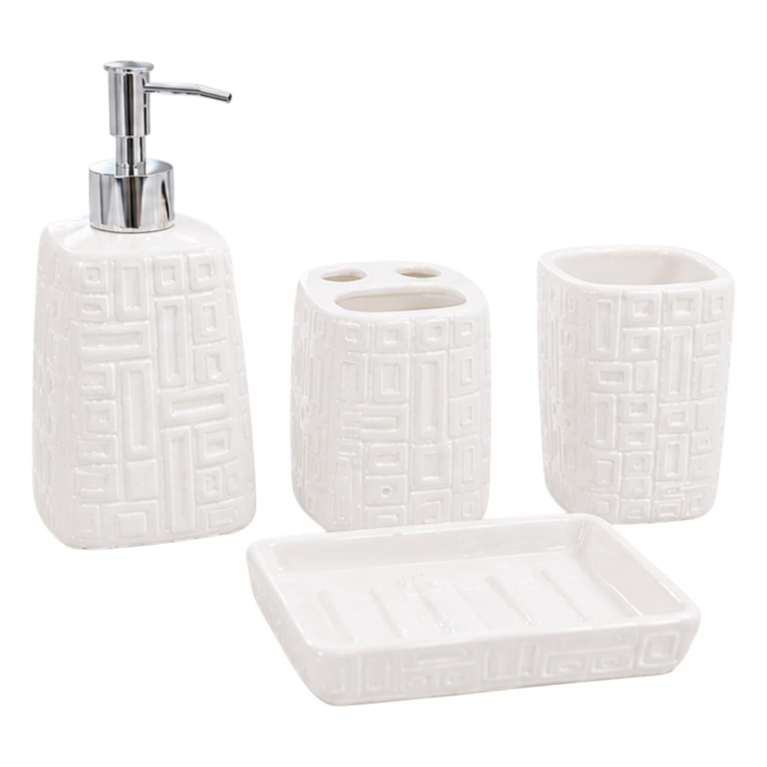 Kookee Ceramic Bathroom Sets, White, ART12333