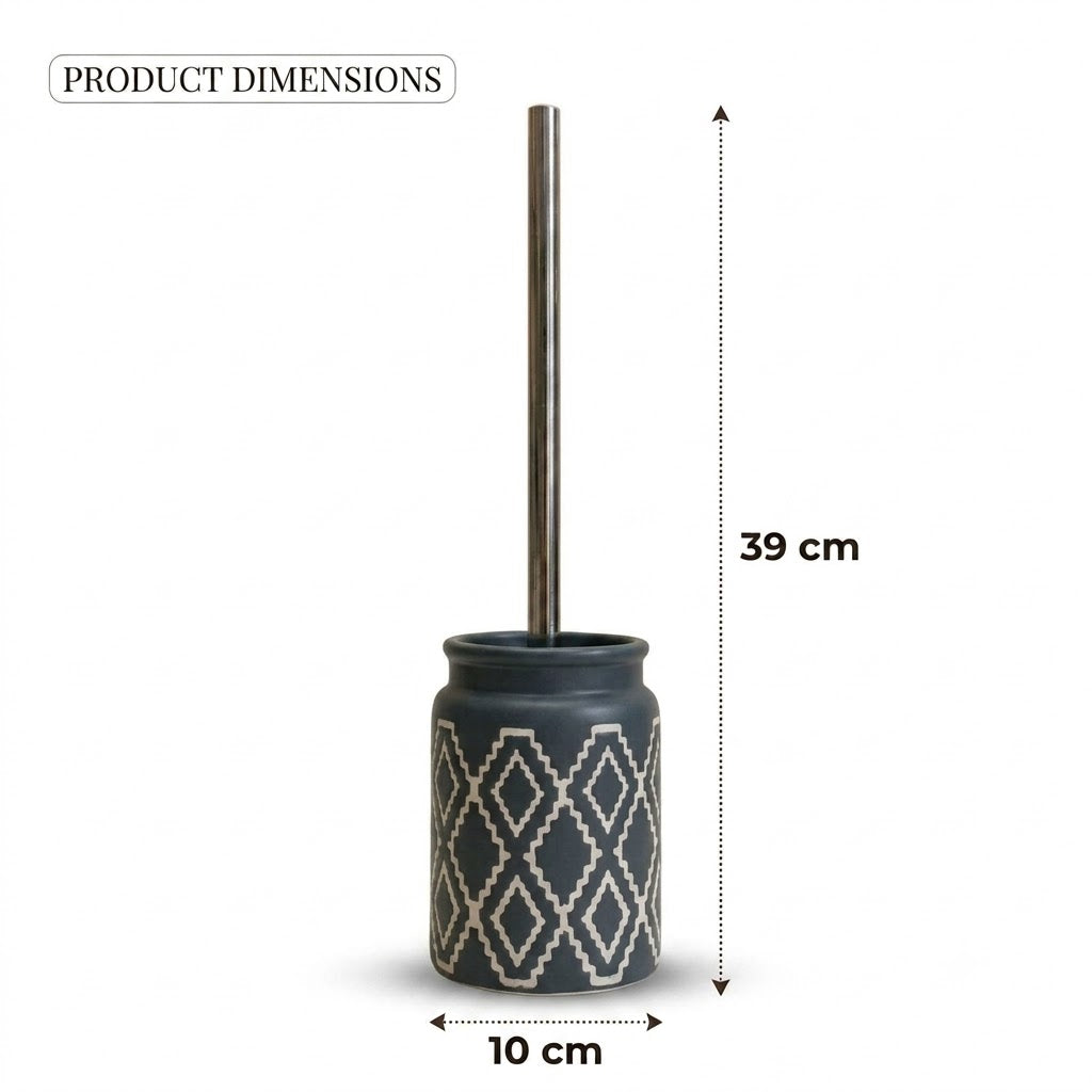 Kookee Ceramic Toilet Brush Holders, Grey, ART12335