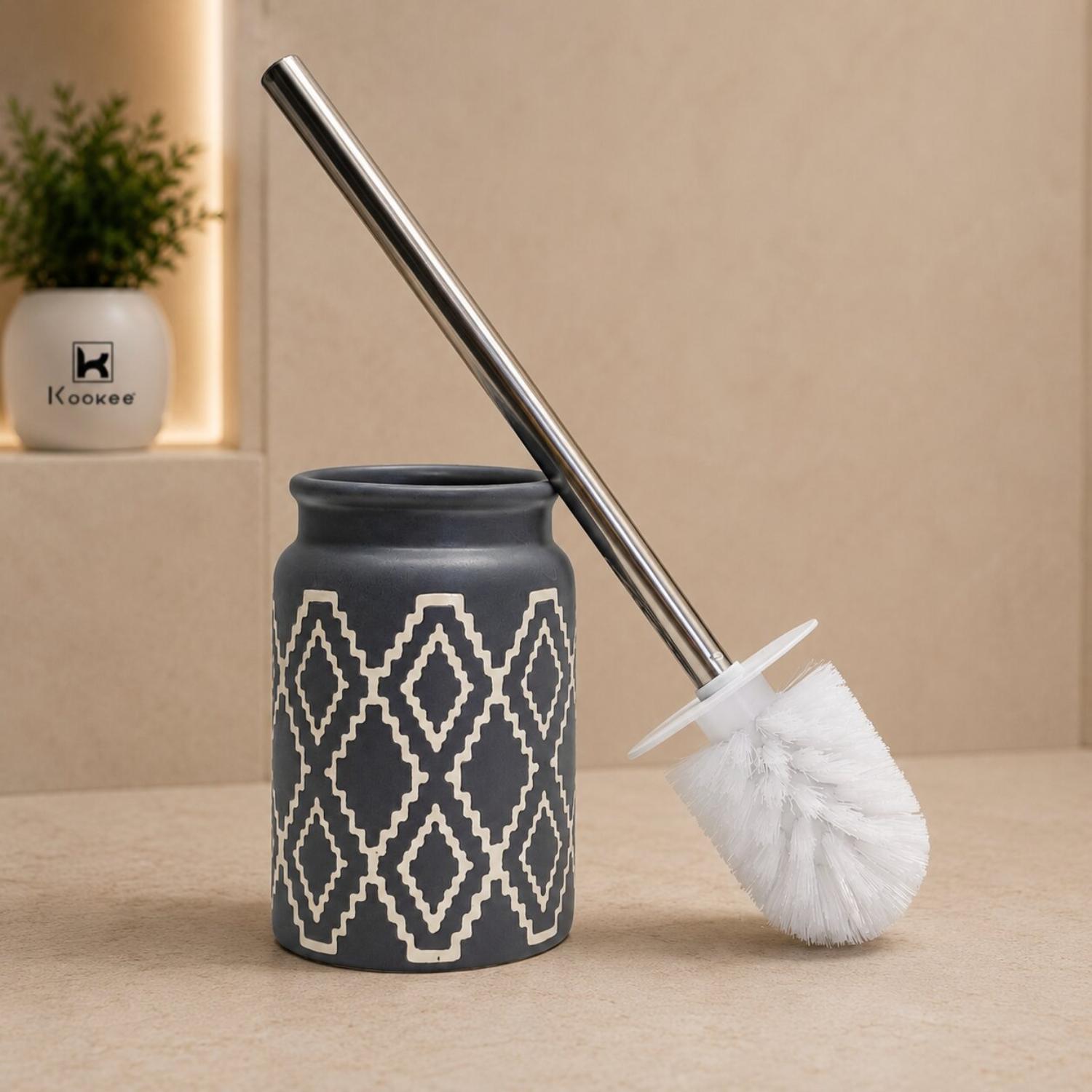 Ceramic Toilet Brush Holders, Grey, ART12335