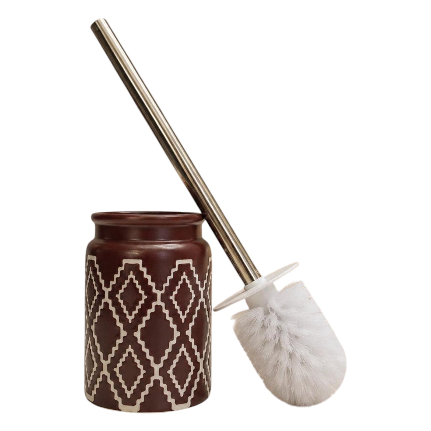 Kookee Ceramic Toilet Brush Holders, Maroon, ART12336