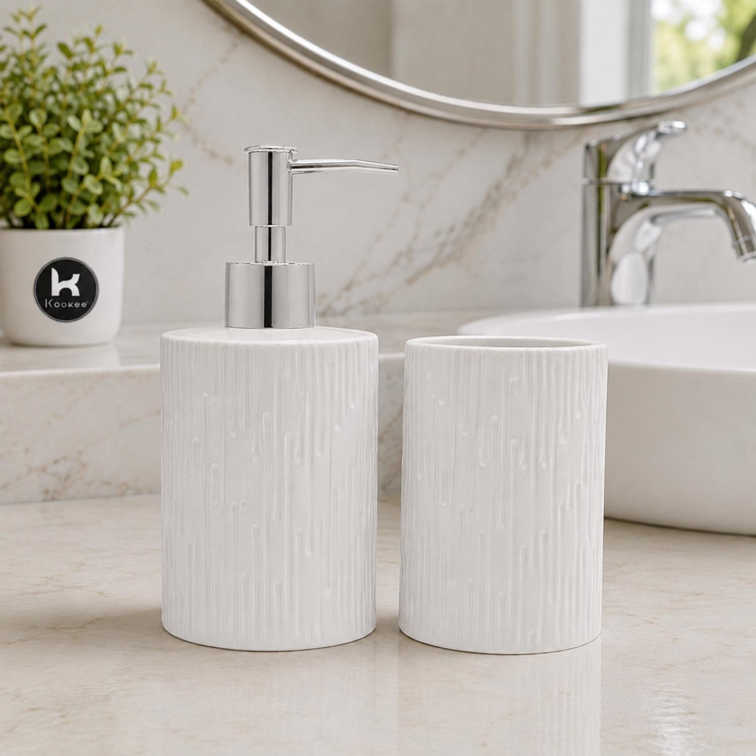 Ceramic Bathroom Sets, White, ART12341
