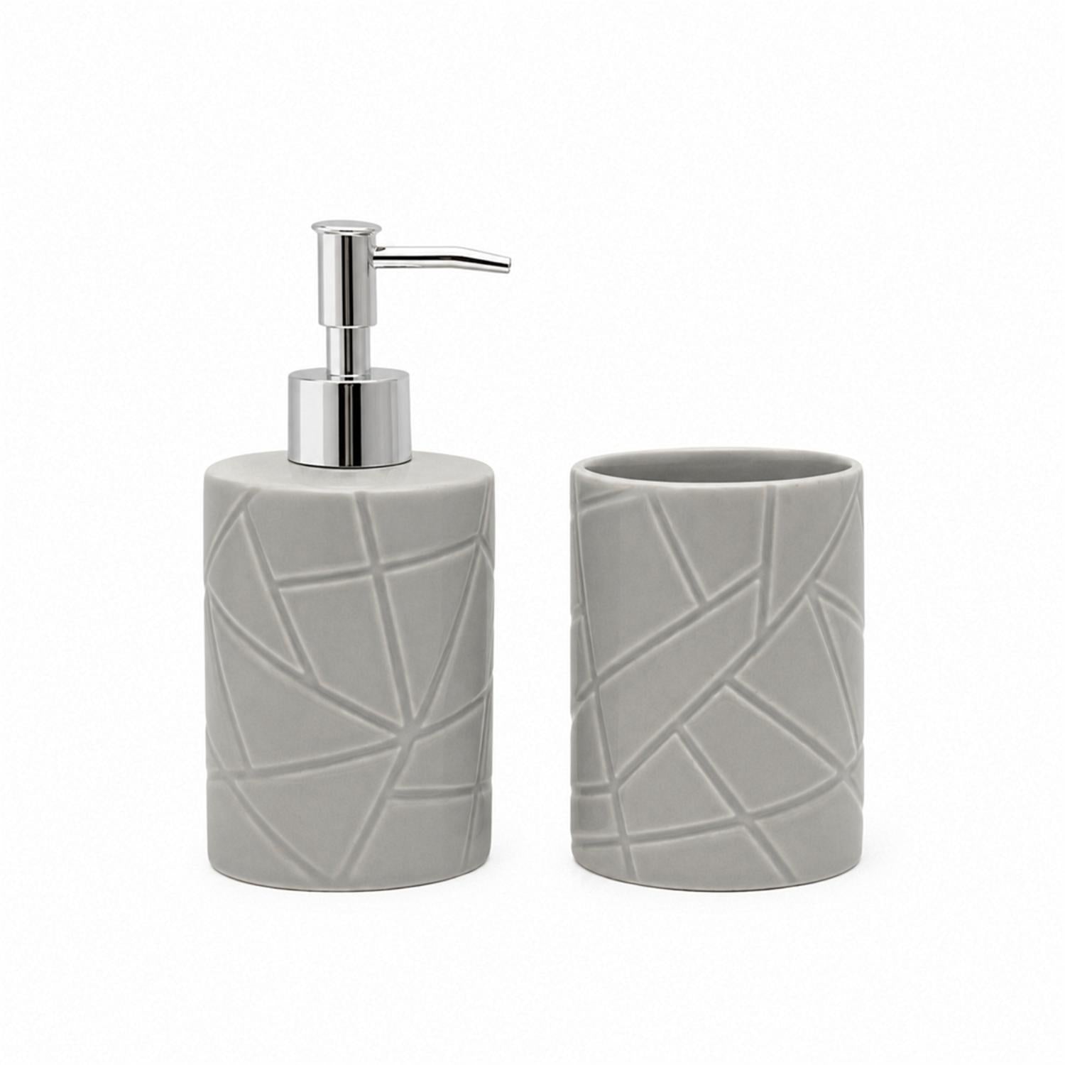 Kookee Ceramic Bathroom Sets, Grey, ART12344