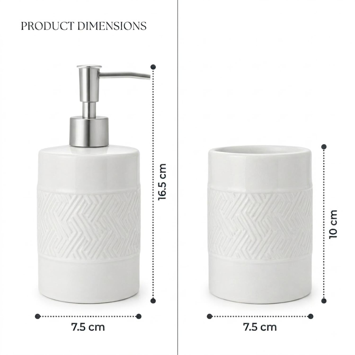 Kookee Ceramic Bathroom Sets, White, ART12345