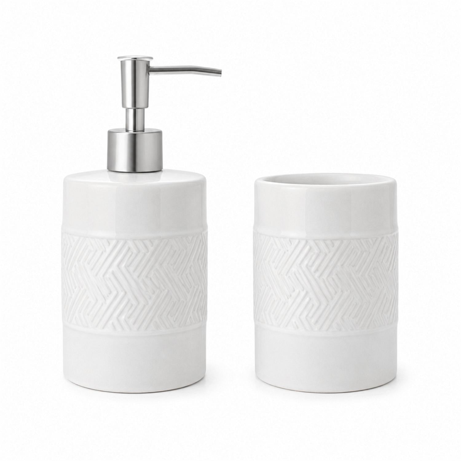 Kookee Ceramic Bathroom Sets, White, ART12345