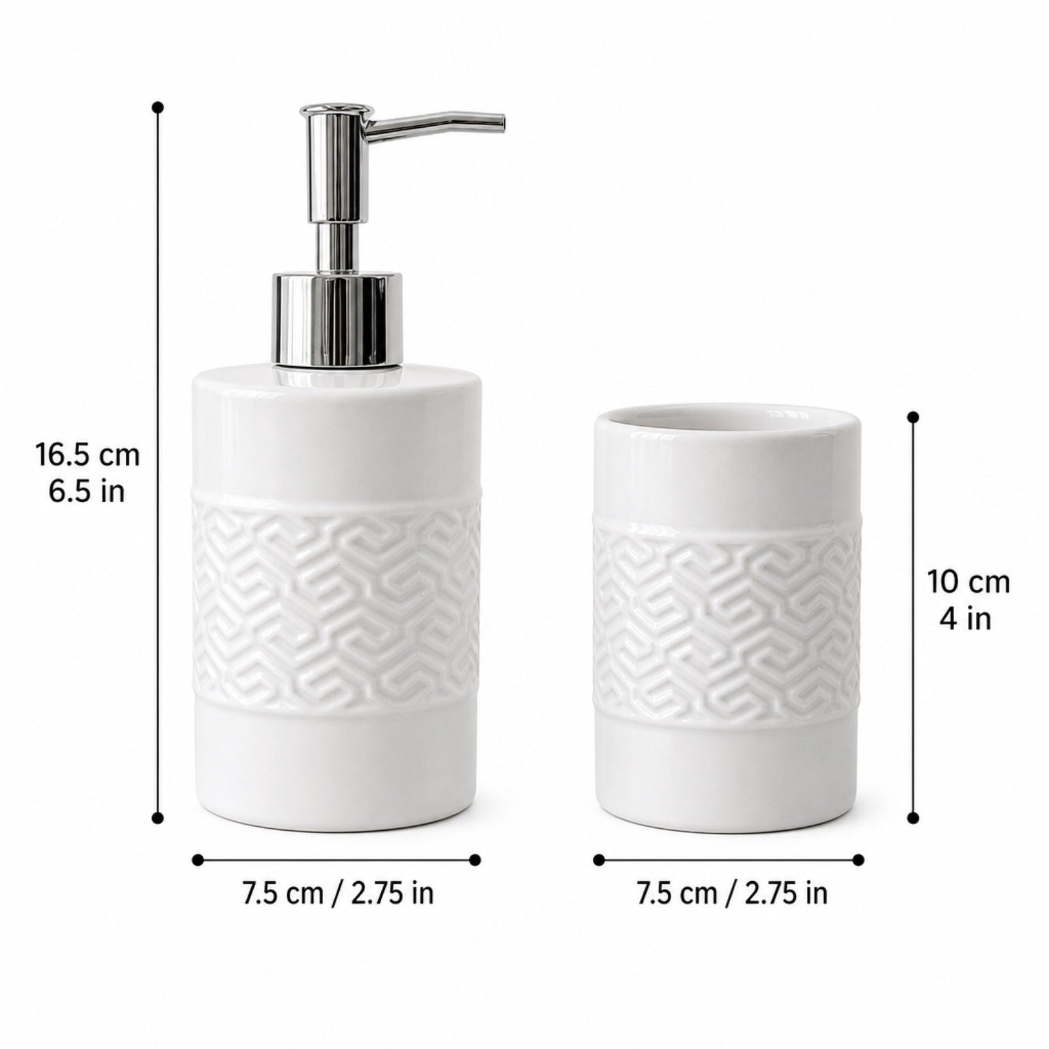 Kookee Ceramic Bathroom Sets, White, ART12347