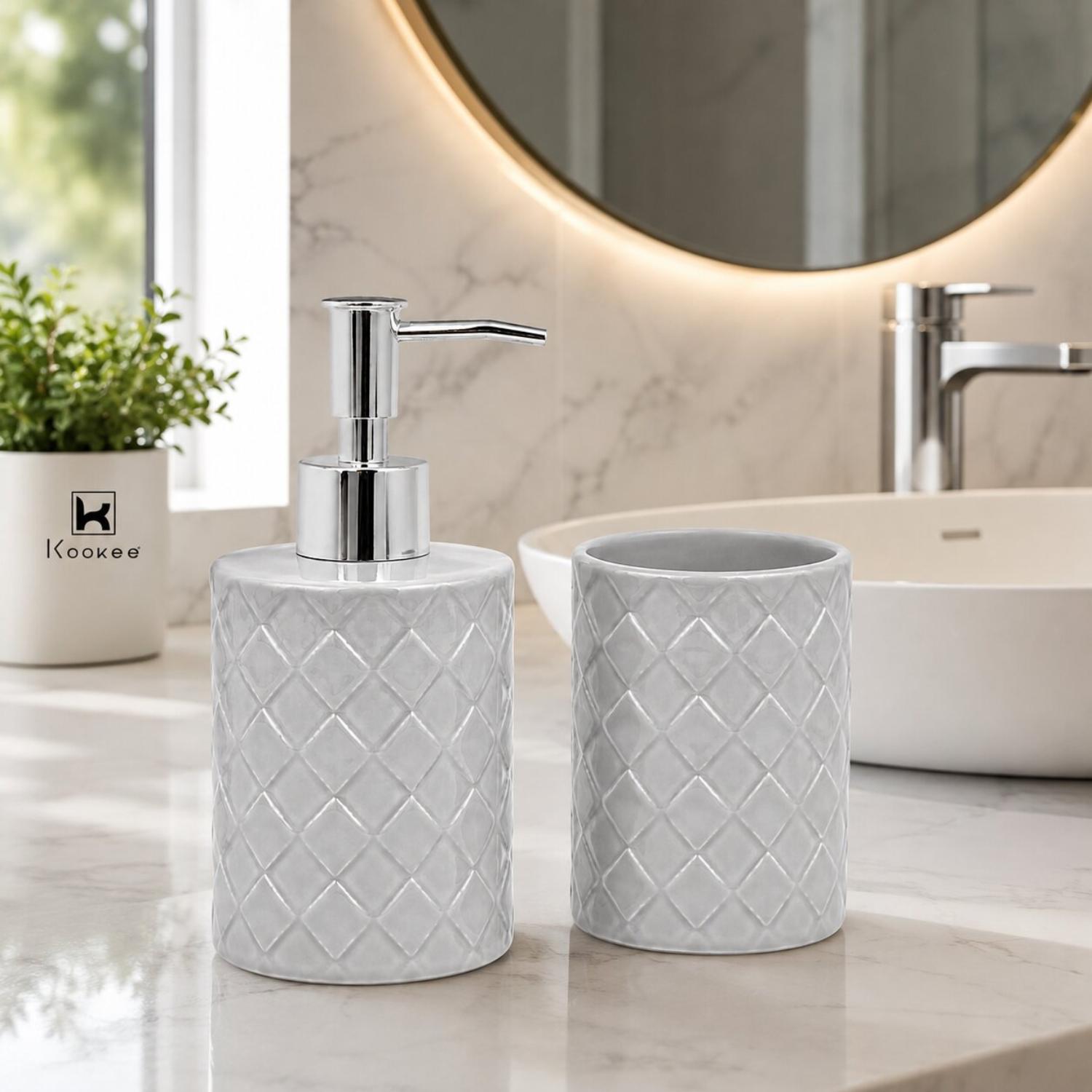 Ceramic Bathroom Sets, Grey, ART12352