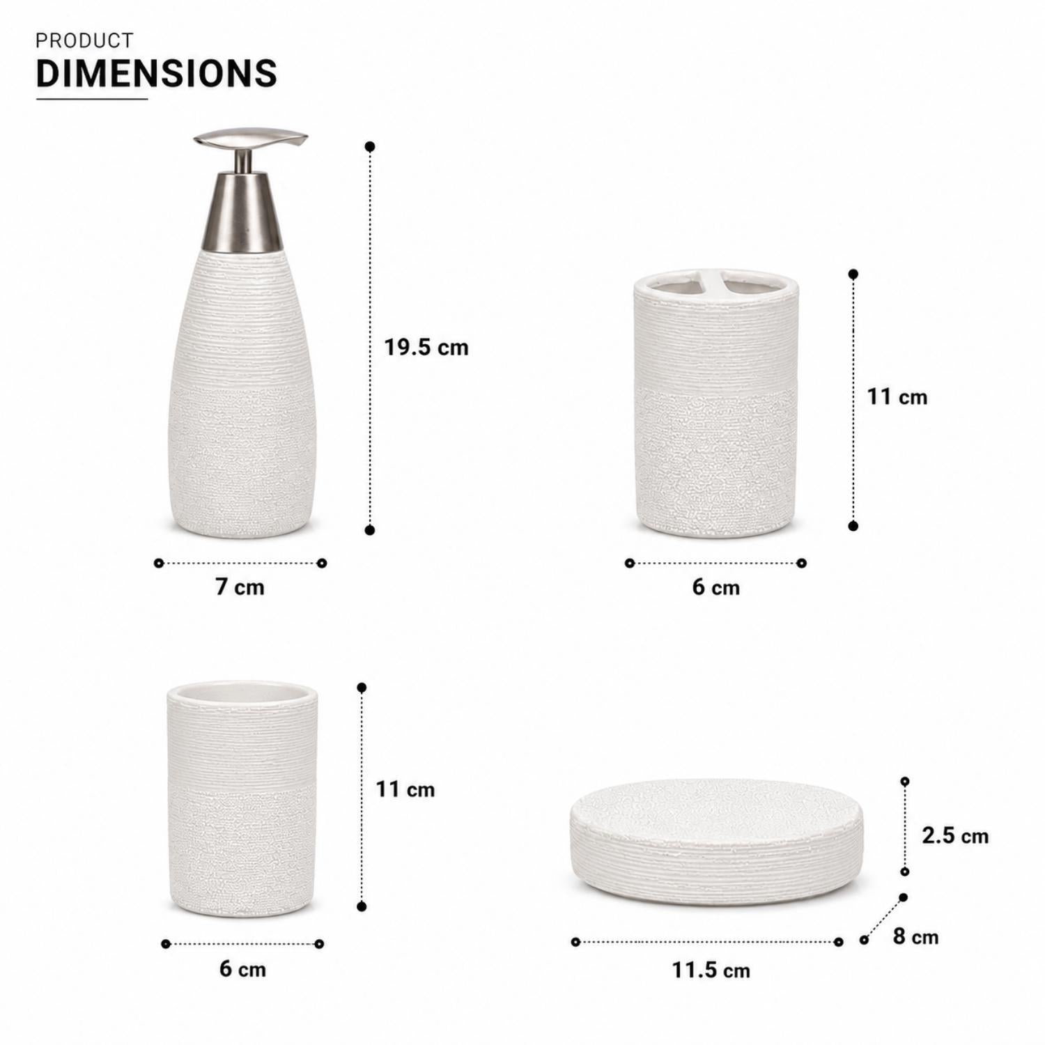 Kookee Ceramic Bathroom Sets, White, ART12364
