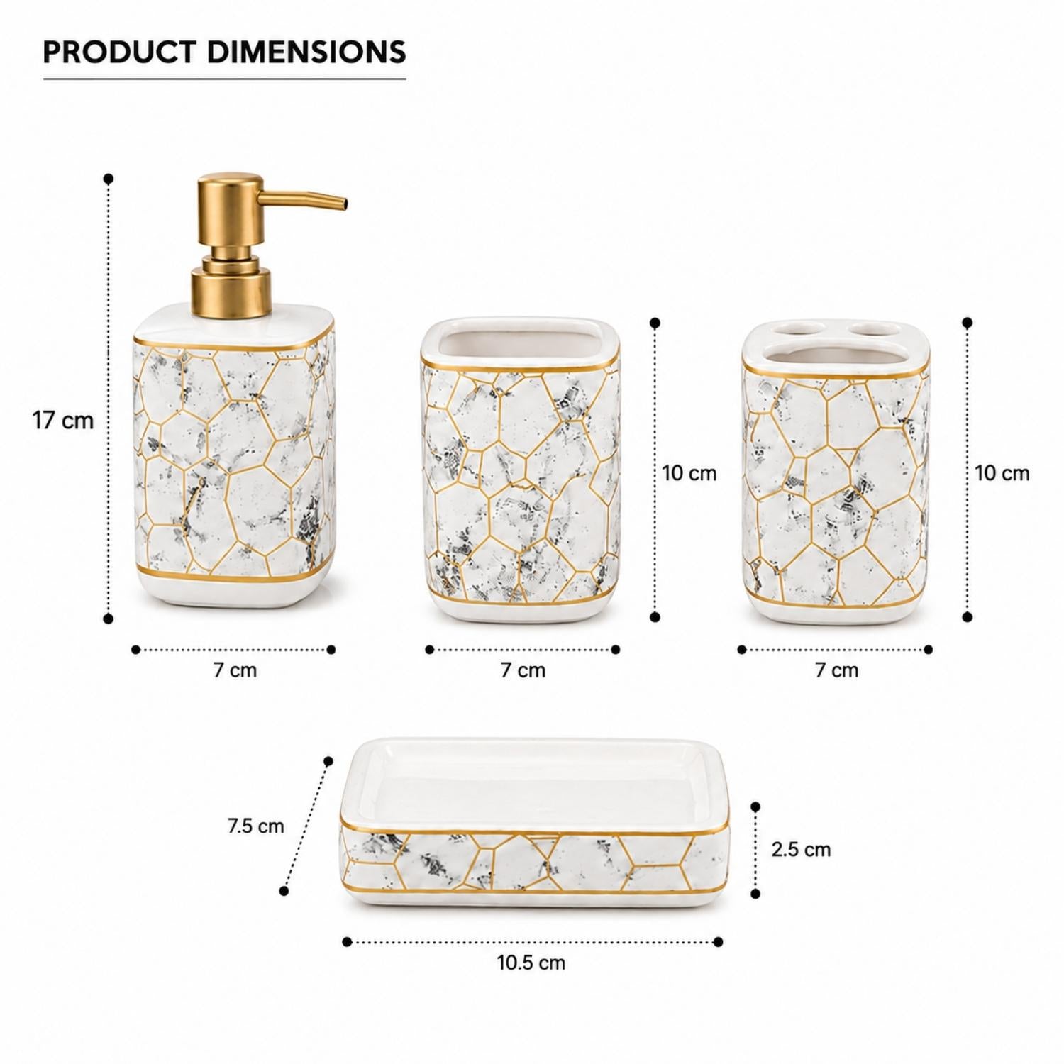 Kookee Ceramic Bathroom Sets, White, ART12367