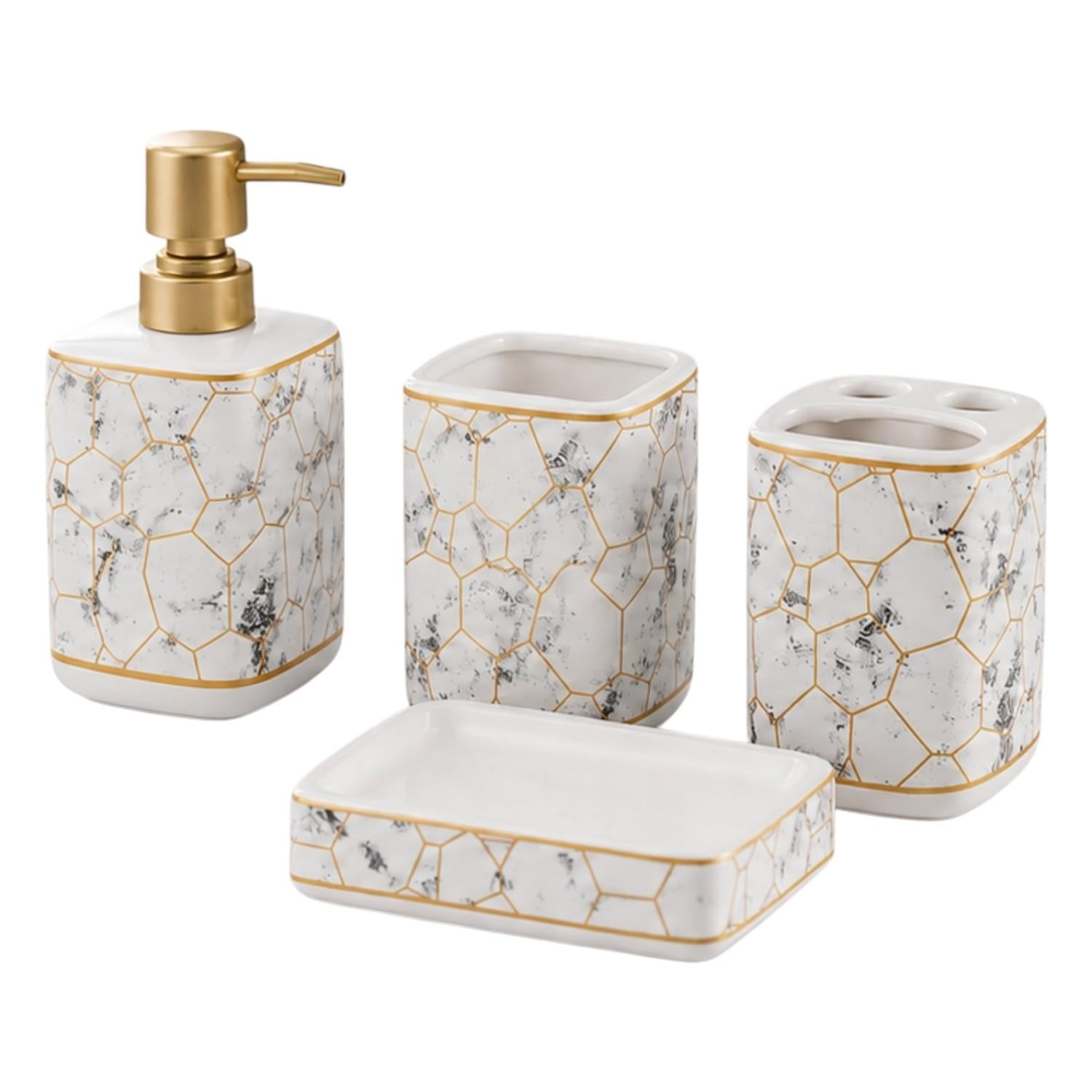 Kookee Ceramic Bathroom Sets, White, ART12367