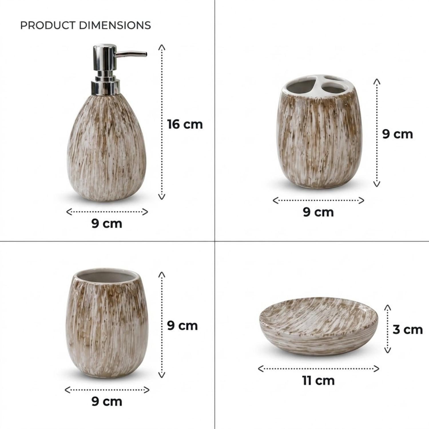 Kookee Ceramic Bathroom Sets, Beige, ART12376