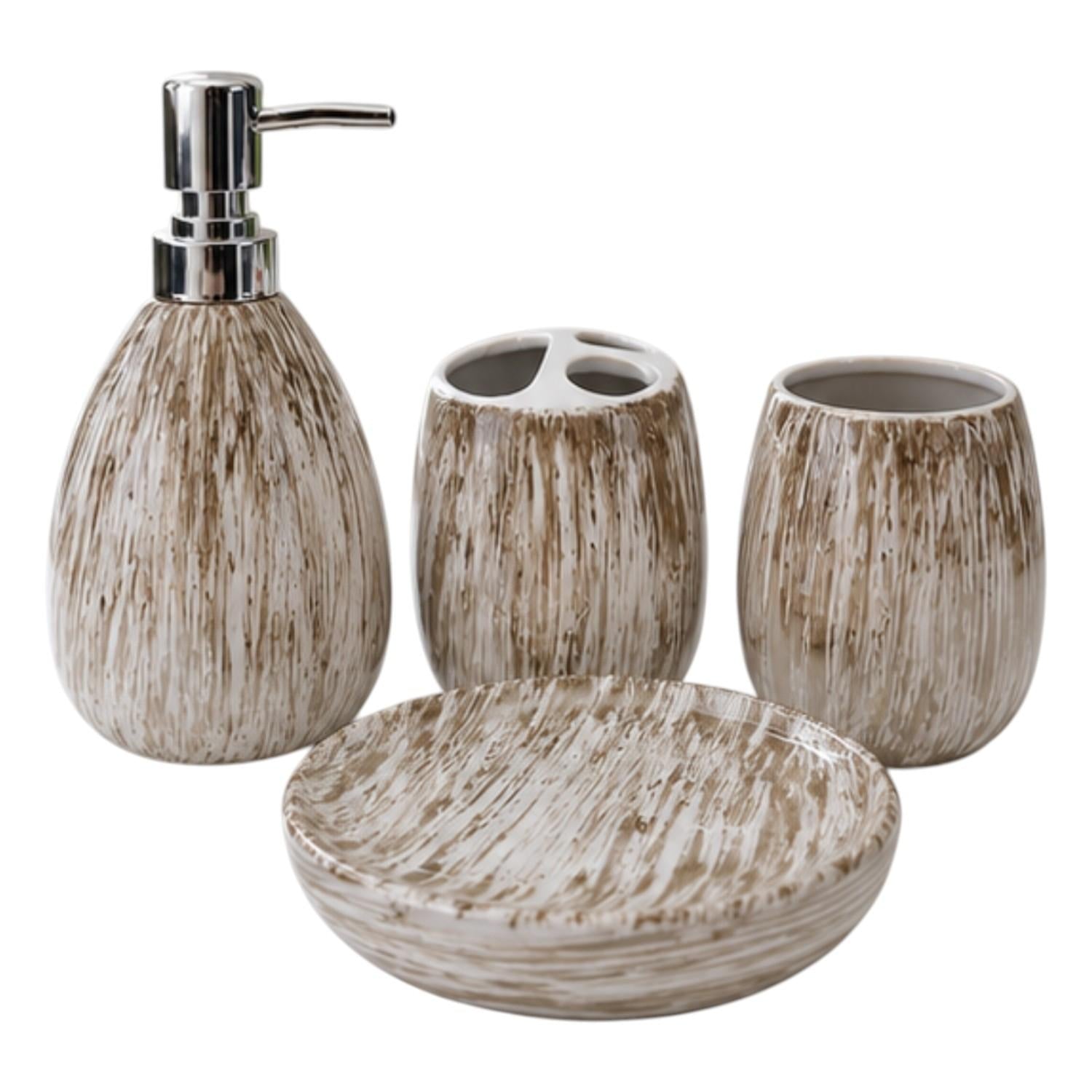 Kookee Ceramic Bathroom Sets, Beige, ART12376
