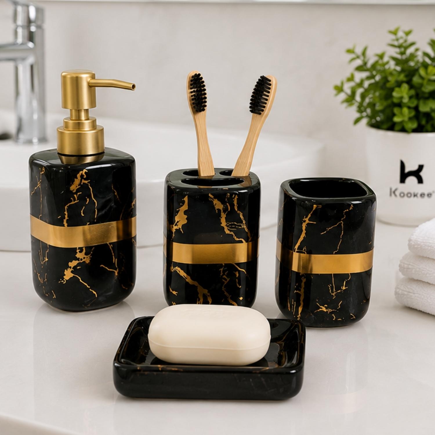 Ceramic Bathroom Sets, Black, ART12382