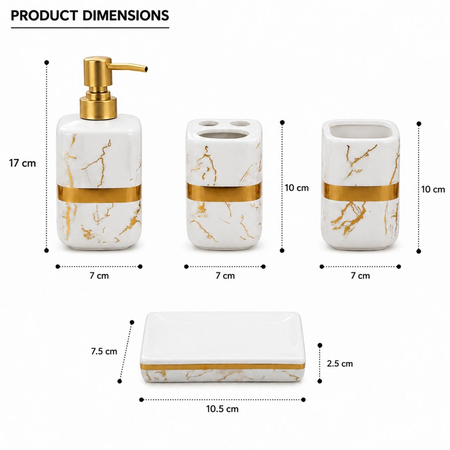 Kookee Ceramic Bathroom Sets, White, ART12383