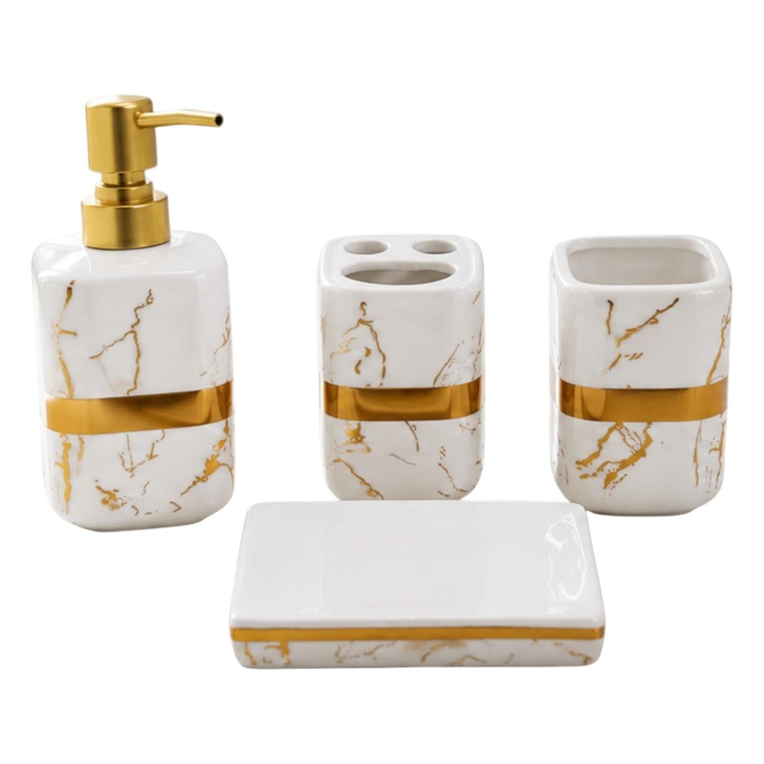 Kookee Ceramic Bathroom Sets, White, ART12383