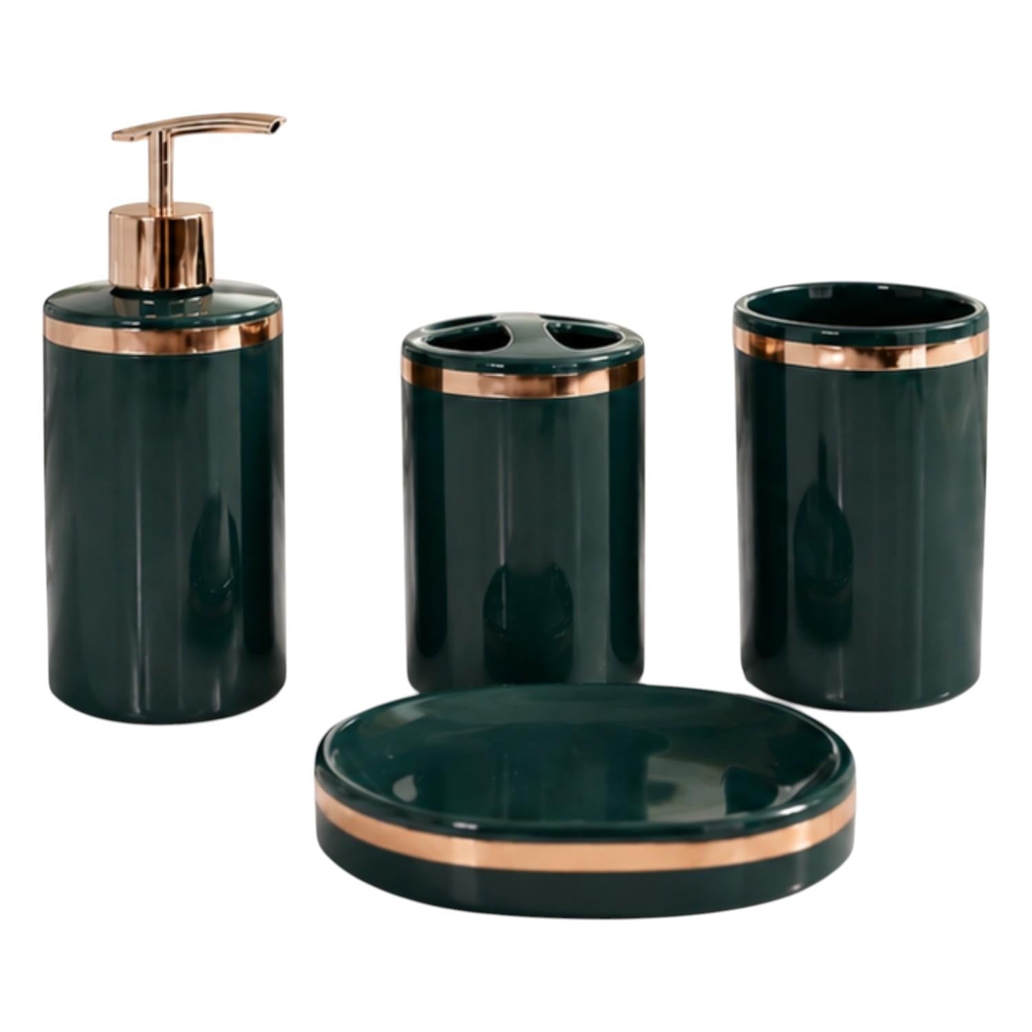 Kookee Ceramic Bathroom Sets, Green, ART12385