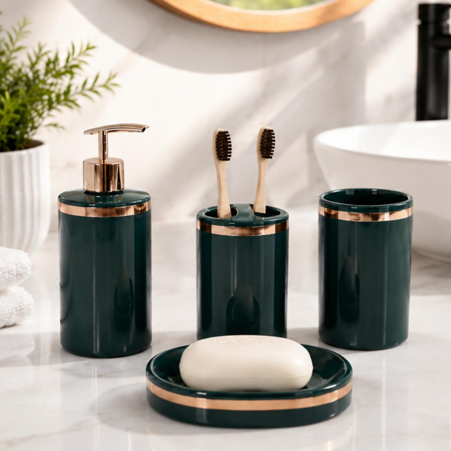 Ceramic Bathroom Sets, Green, ART12385