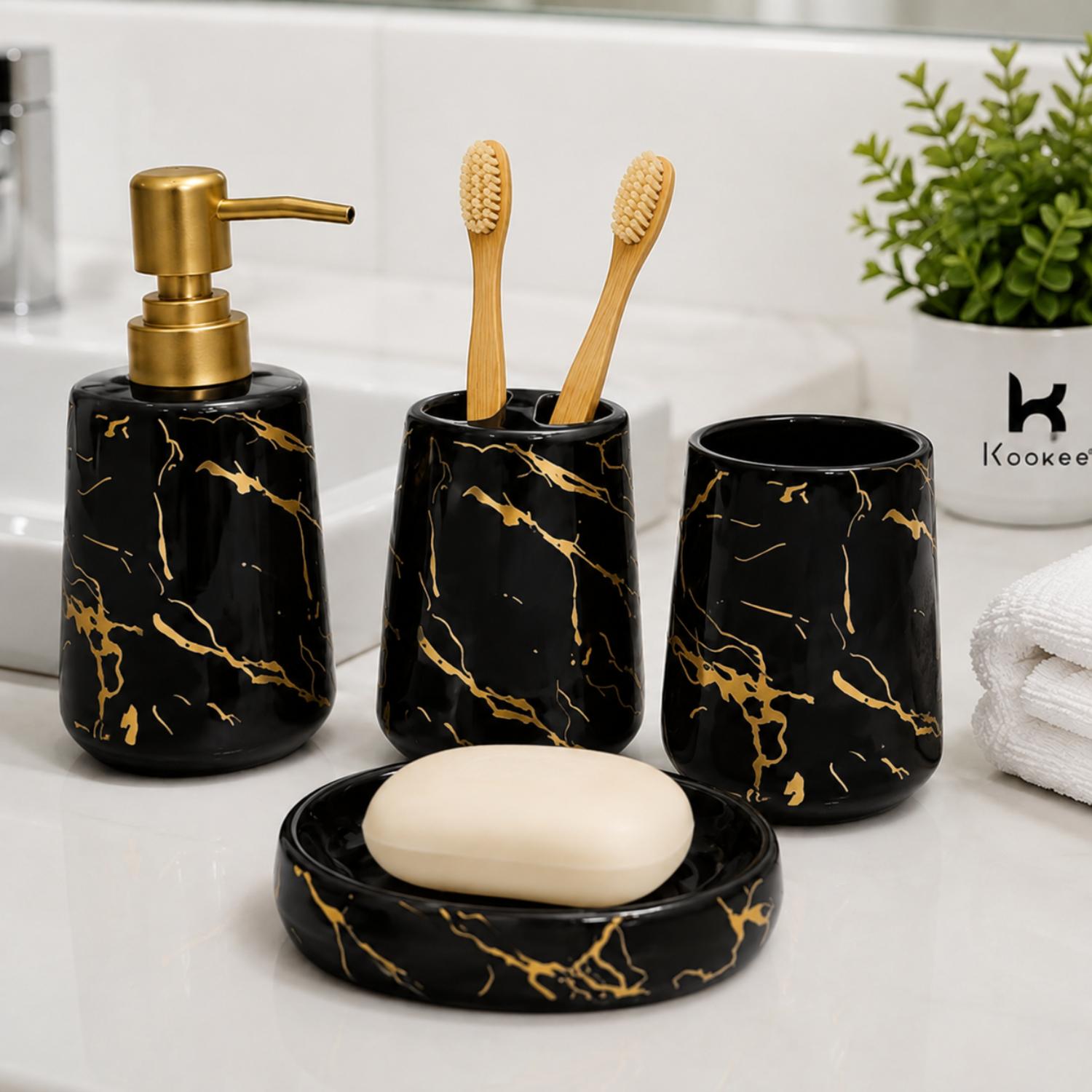 Ceramic Bathroom Sets, Black, ART12386
