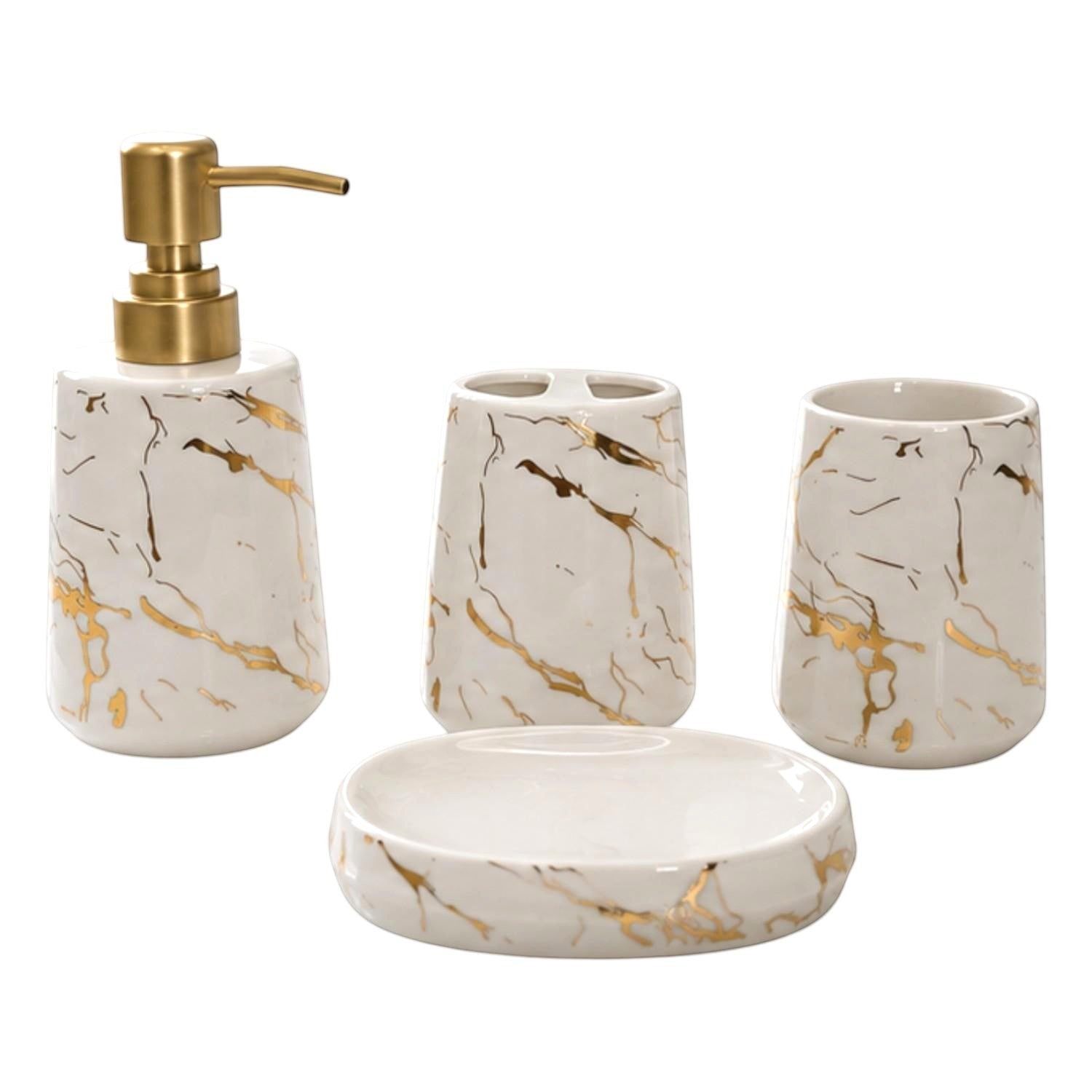 Kookee Ceramic Bathroom Sets, White, ART12387