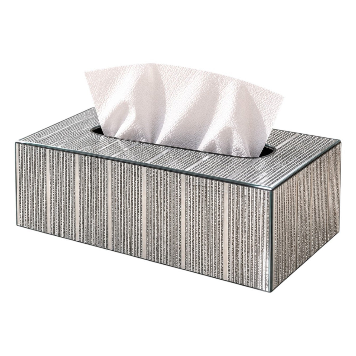 Kookee Glass Mirror Tissue Box for Home and Office Decor, Set of 1