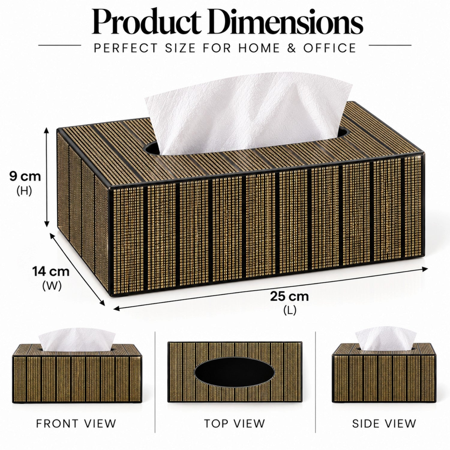 Kookee Glass Mirror Tissue Box for Home and Office Decor, Set of 1