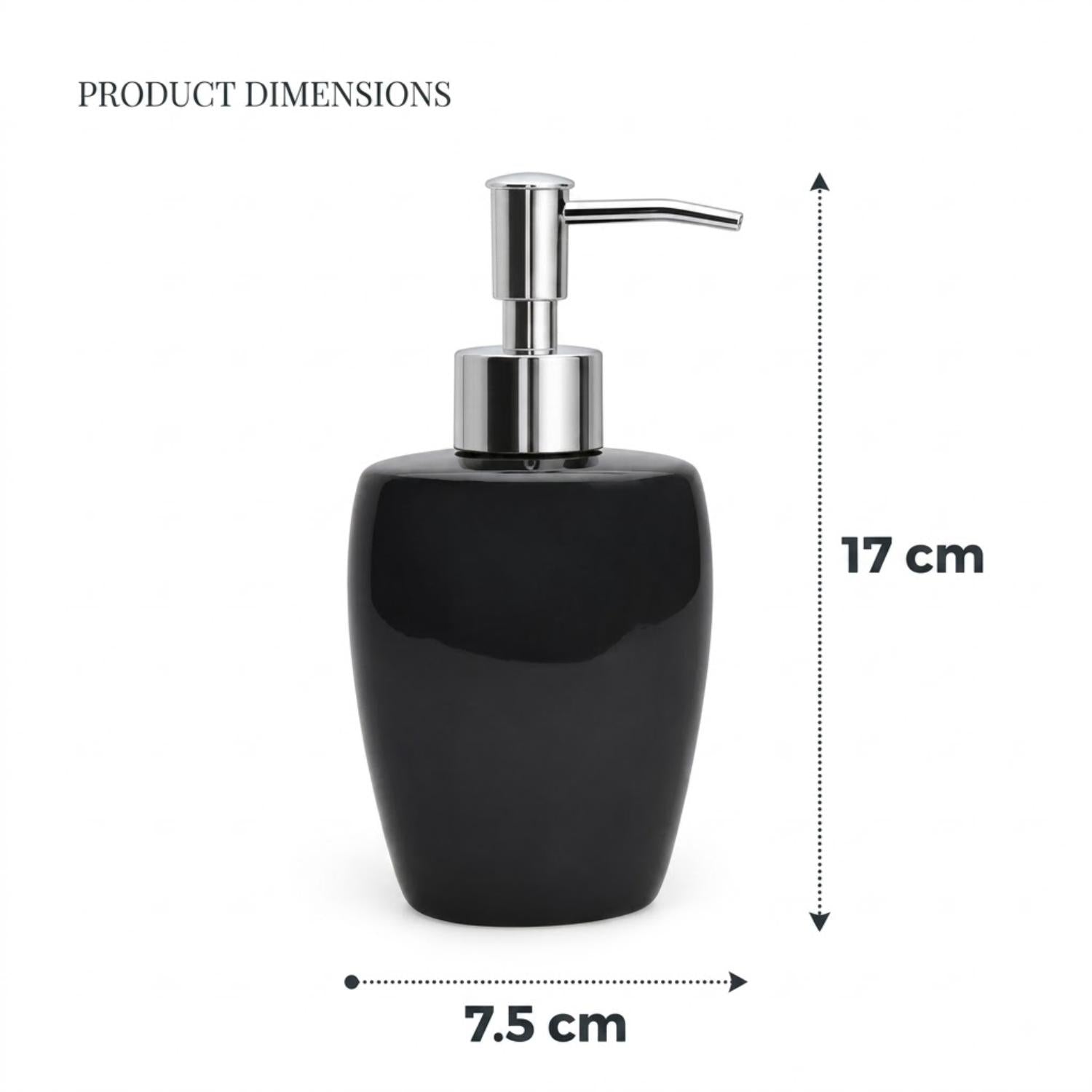 Kookee Ceramic Soap Dispensers, Black, ART12392