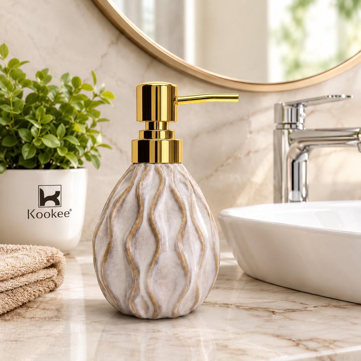 Ceramic Soap Dispensers, Beige, ART12397