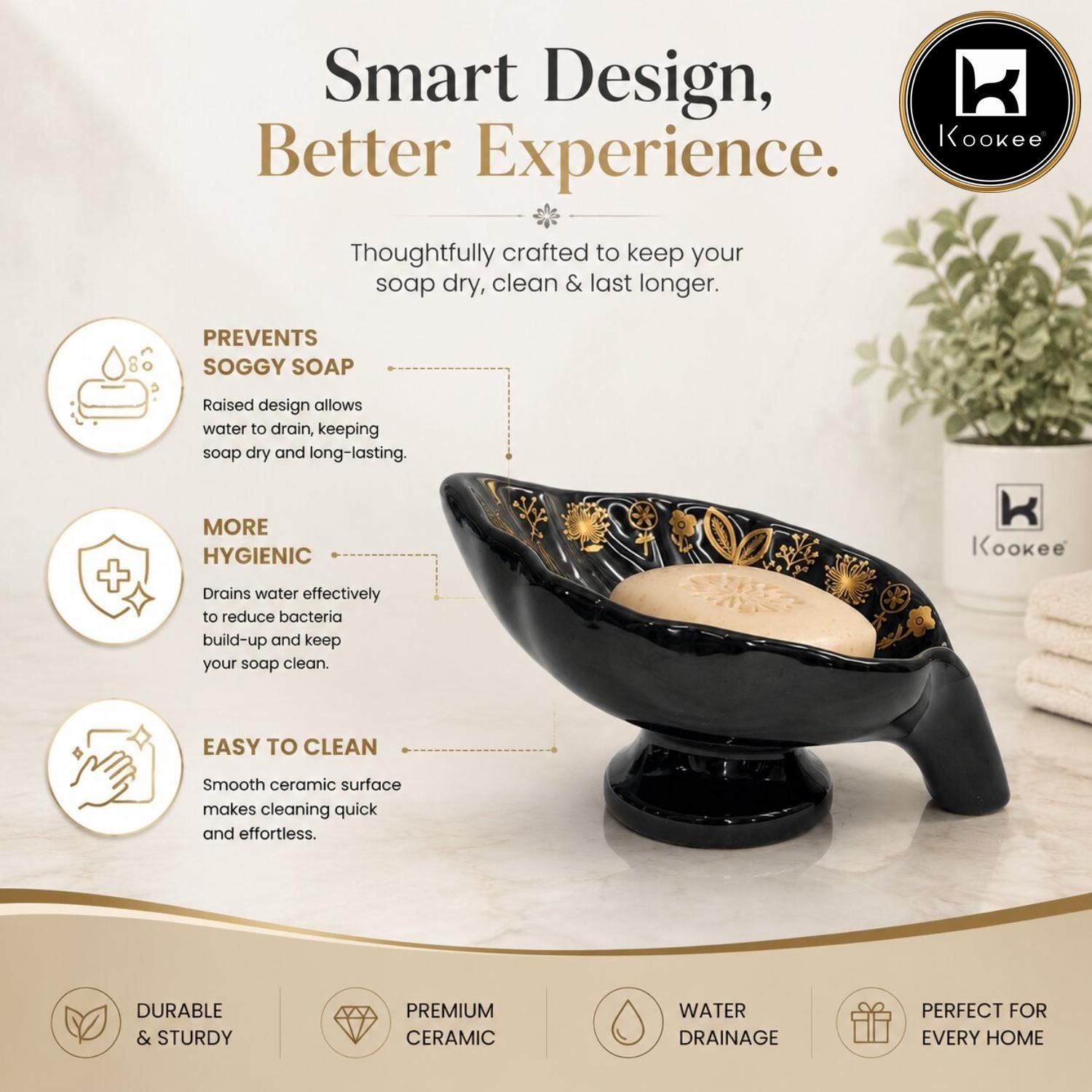 Kookee Soap Holders, Black, ART12402