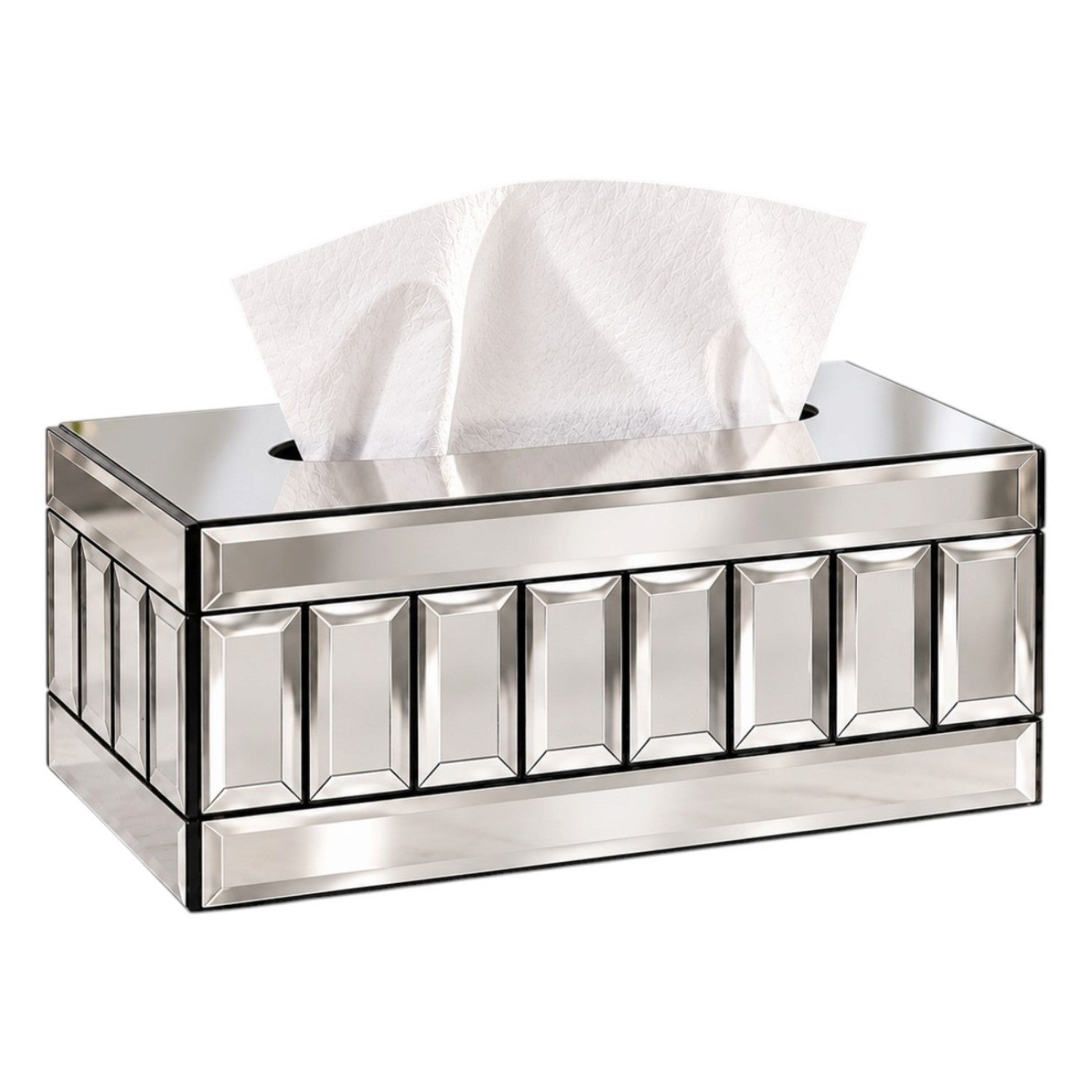 Kookee Glass Mirror Tissue Box for Home and Office Decor, Set of 1