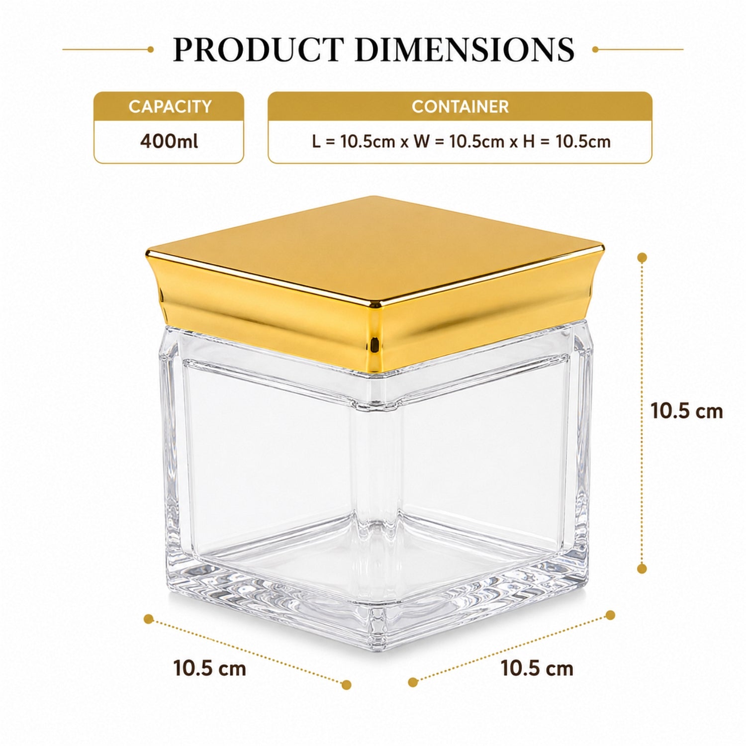 Kookee Canister Jars (Acrylic), Gold, ART12404