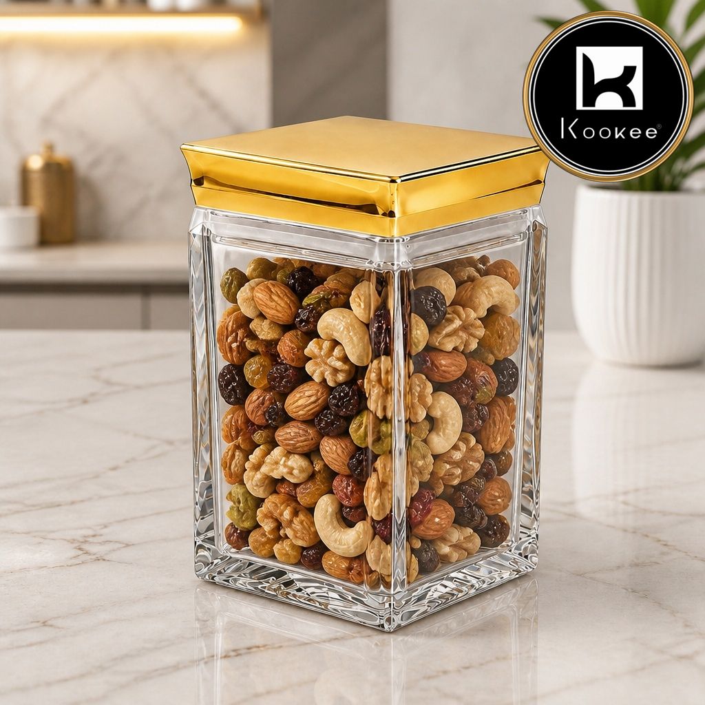 Kookee Canister Jars (Acrylic), Gold, ART12405